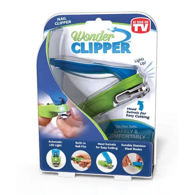 Handle 150 Degree Swivel Nail Clipper with LED Light Blue Green - Shop at LoveMi