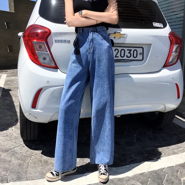 High waisted wide leg pants Dark Blue - Shop at LoveMi