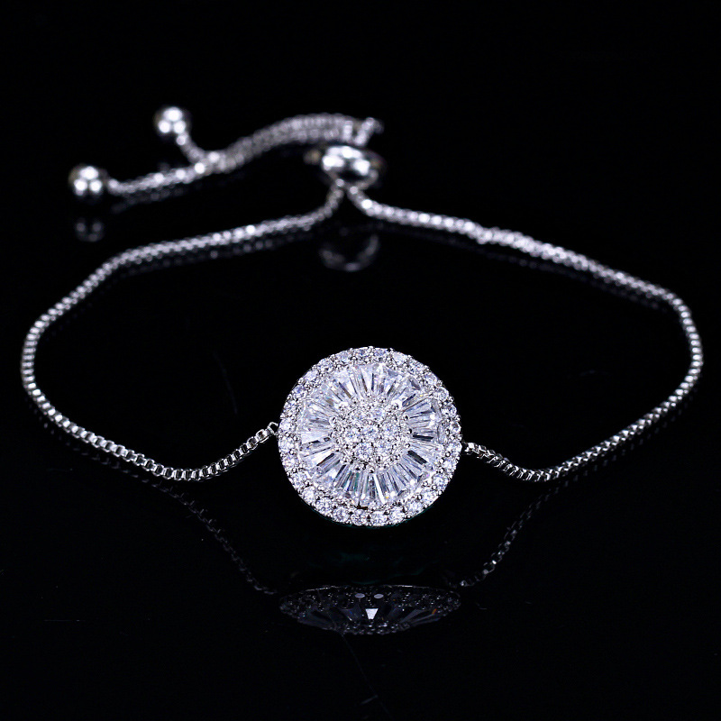 Round ladder zircon bracelet