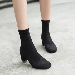 Suede boots - Black - View 1