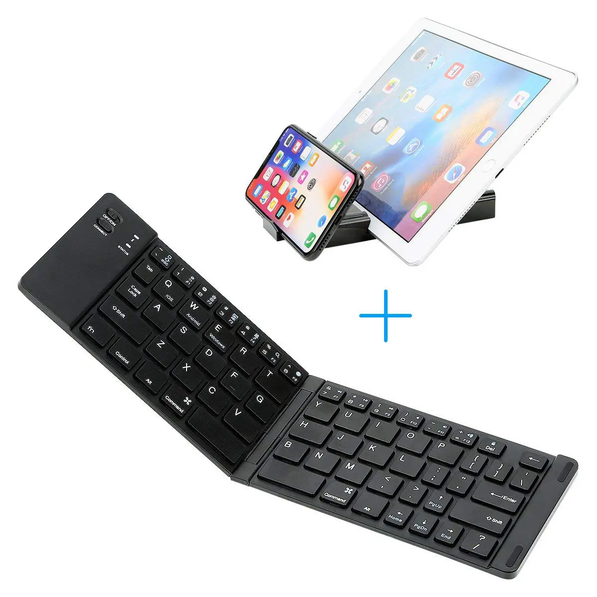 Folding Metal Bluetooth Foldable Keyboard Mini Wireless
