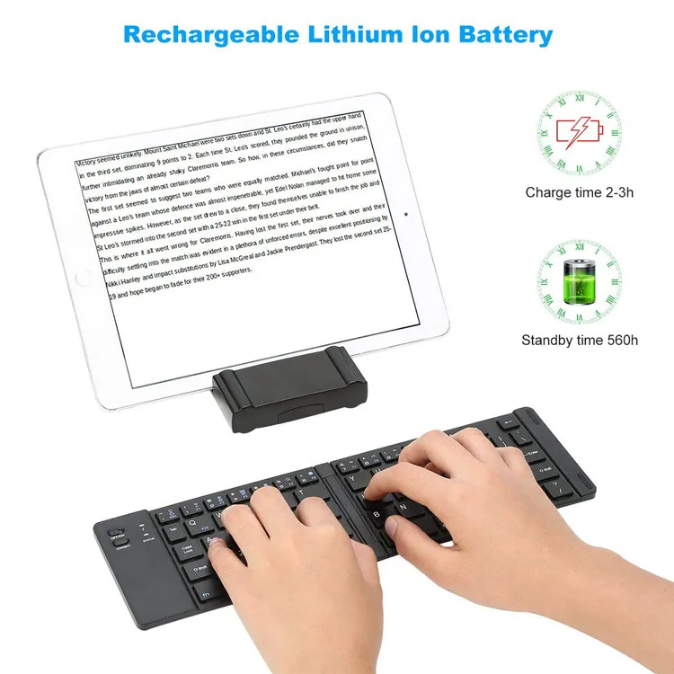 Folding Metal Bluetooth Foldable Keyboard Mini Bluetooth Wireless – image 4
