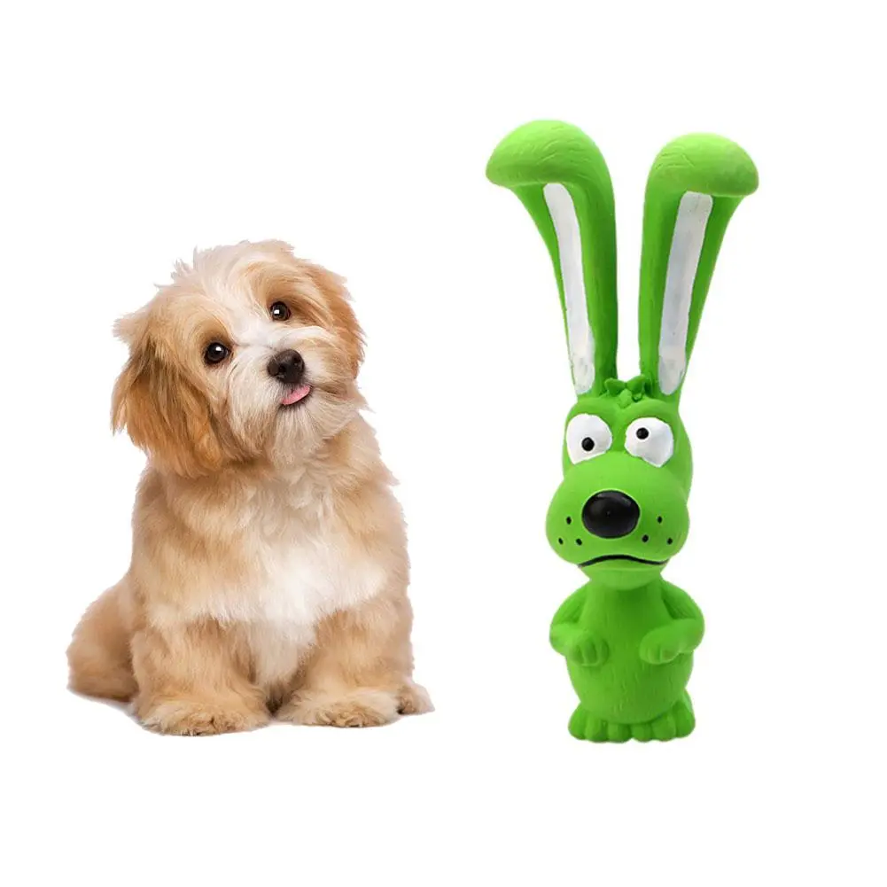 Cute rabbit dog vocal latex molars - Green