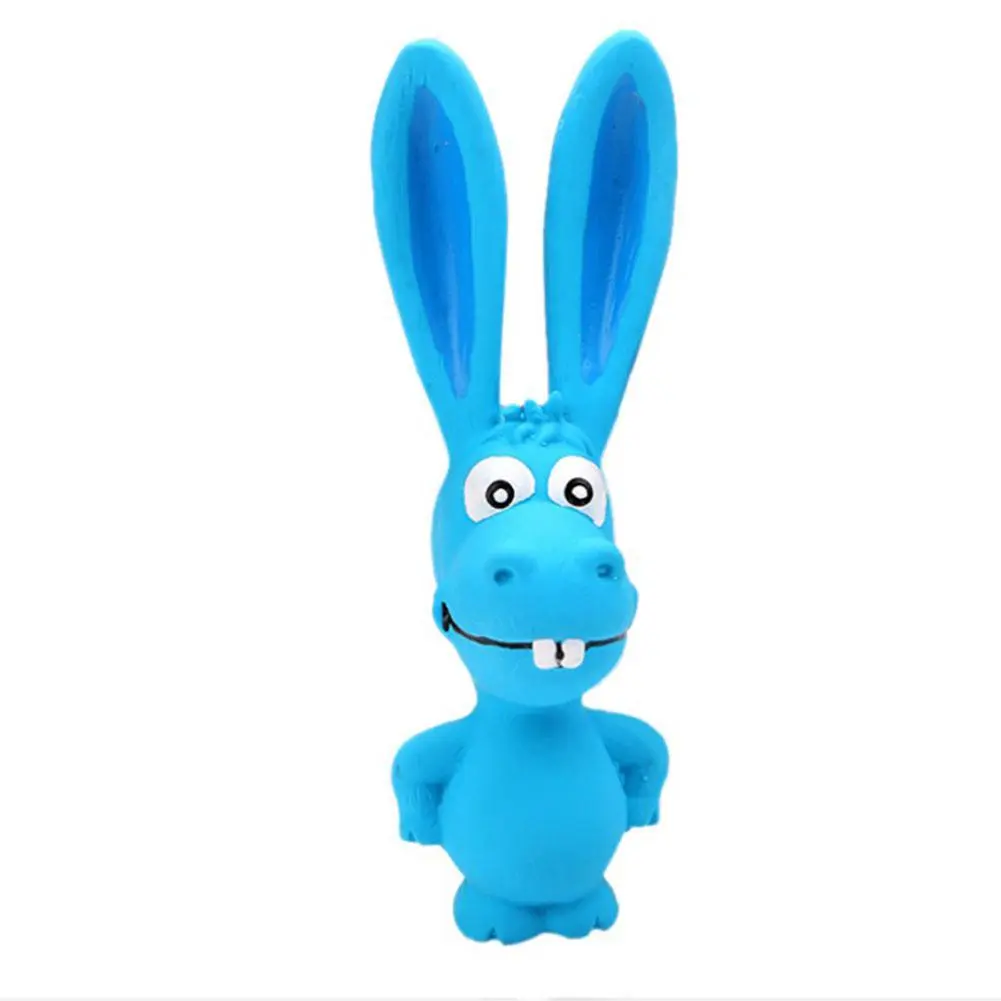 Cute rabbit dog vocal latex molars - Blue