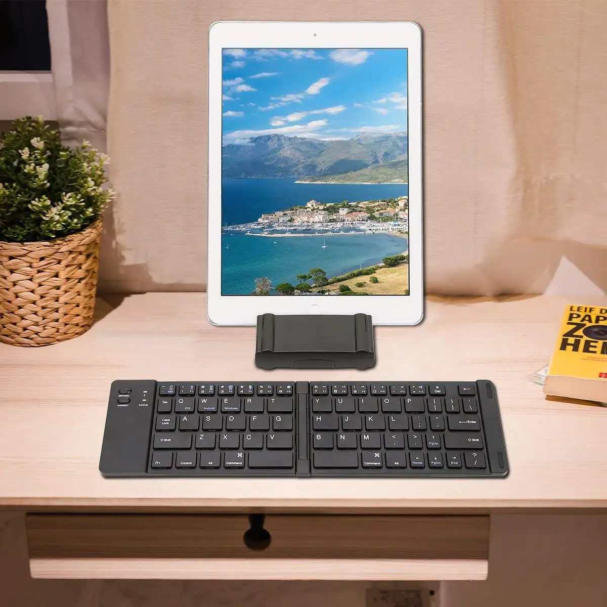 Folding Metal Bluetooth Foldable Keyboard Mini Wireless