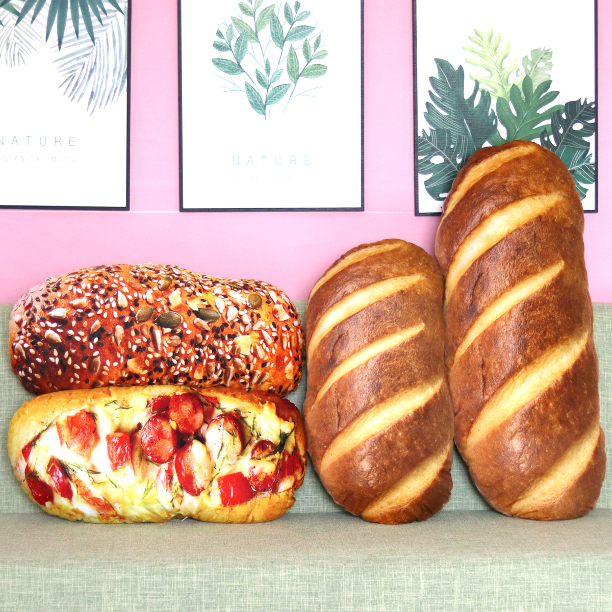 3D Bread Pillow Butter Ham Sesame Sofa Sleeping Pillows Plush Dool