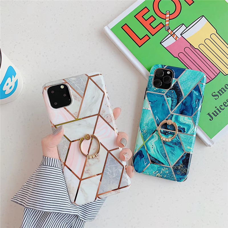 Geometric Plating Mobile Phone Case Bracket Ring