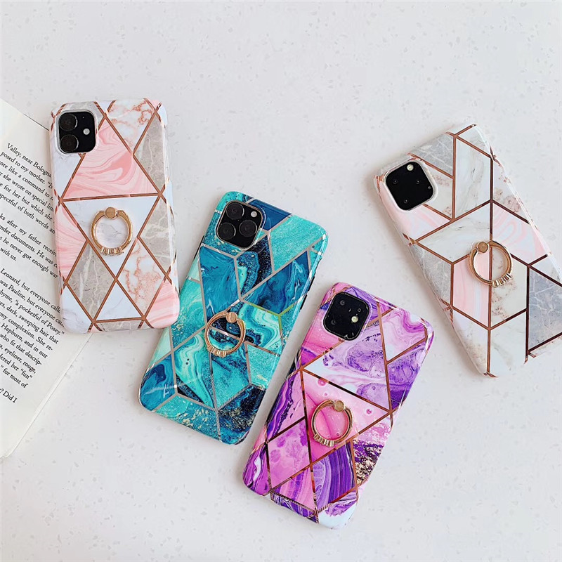 Geometric Plating Mobile Phone Case Bracket Ring - Image 2