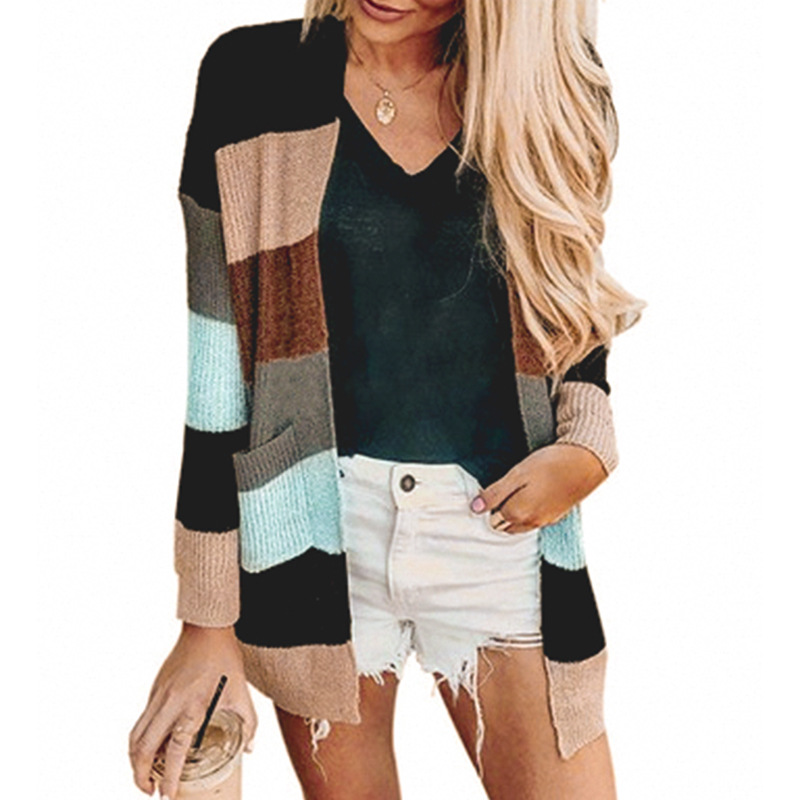 Colorblock sweater cardigan