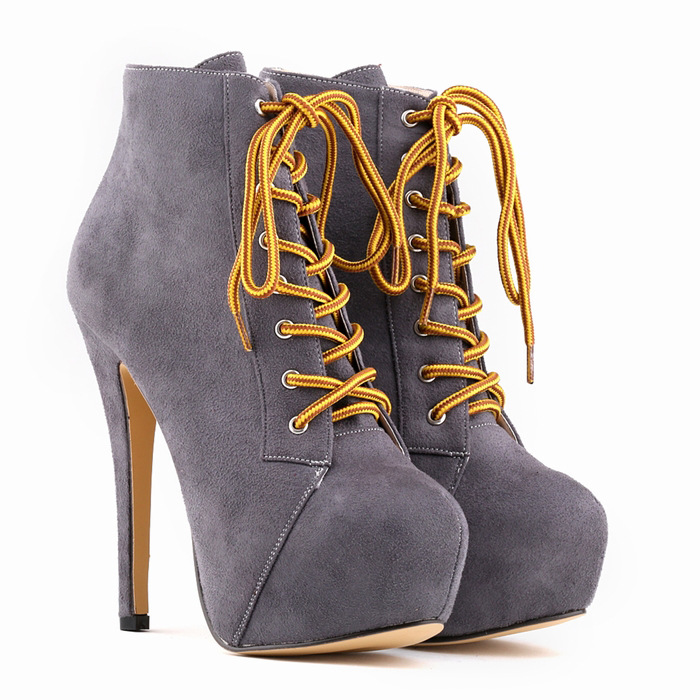 Martin boots super high heels Grey - Shop at LoveMi