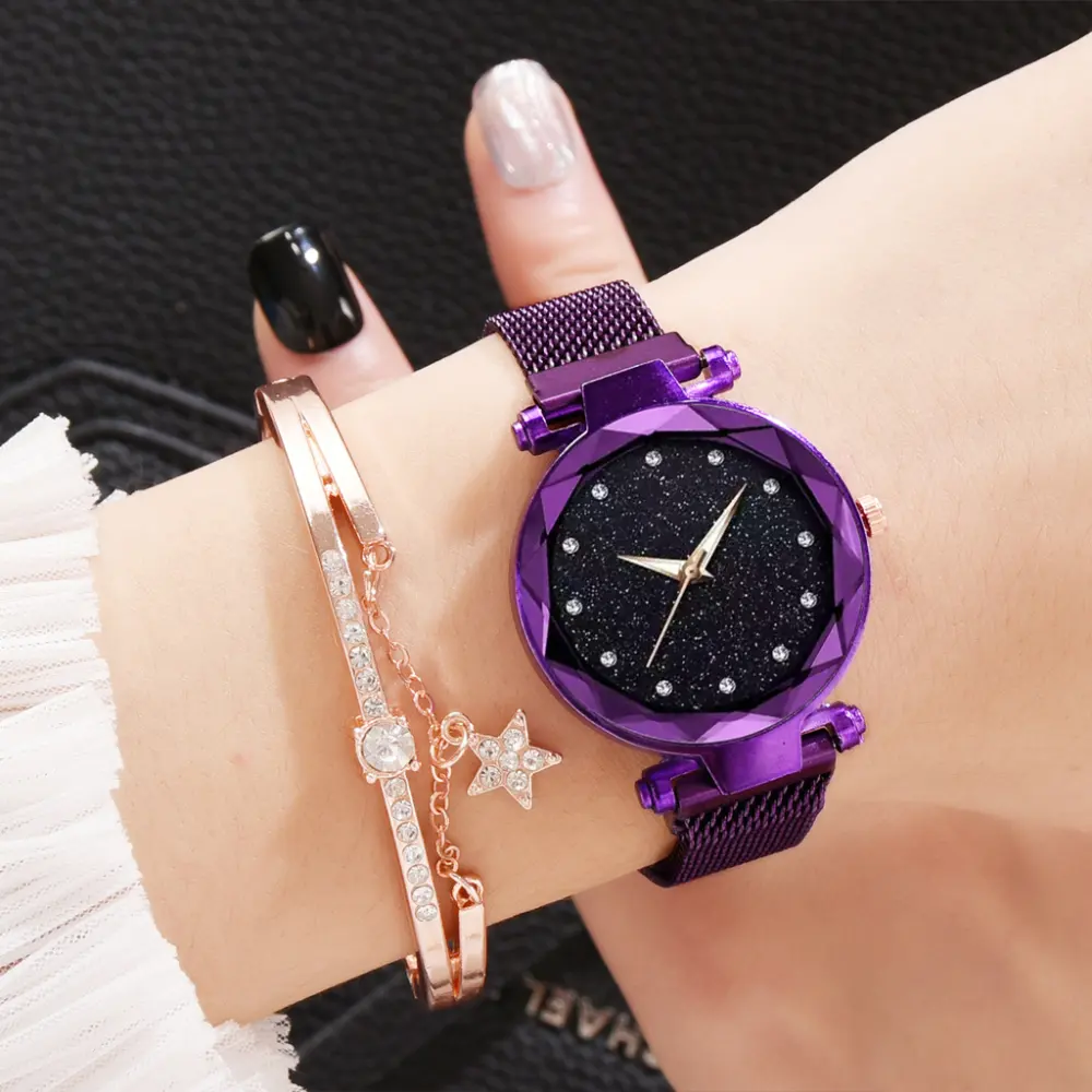 Luxury Women Watches Bracelet Set Fashion Elegant Magnet Buckle