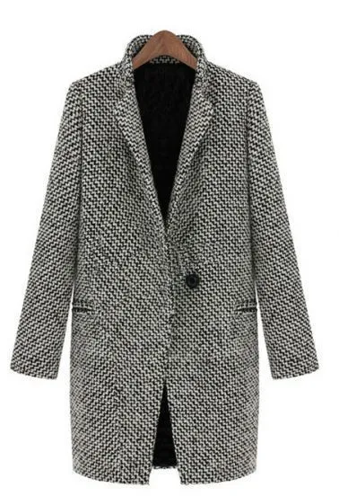 Houndstooth coat trench coat in the long section - Shop at LoveMi