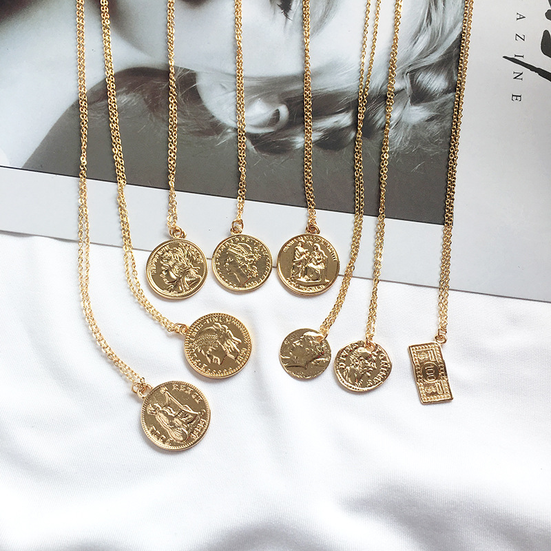 Vintage gold coin necklace