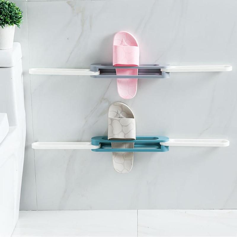 Folding wall hanging slippers rack