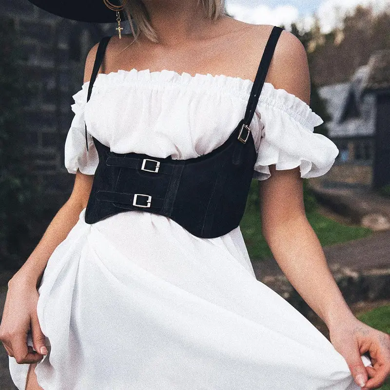 Leather buckle vest waist