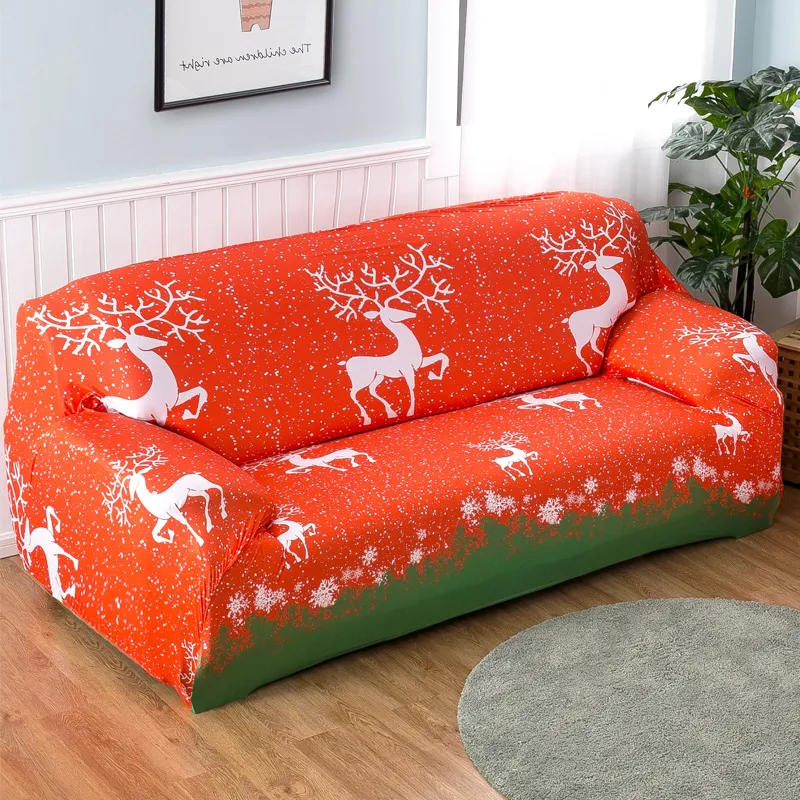 Christmas stretch tight all-inclusive full cover sofa cover - Elk