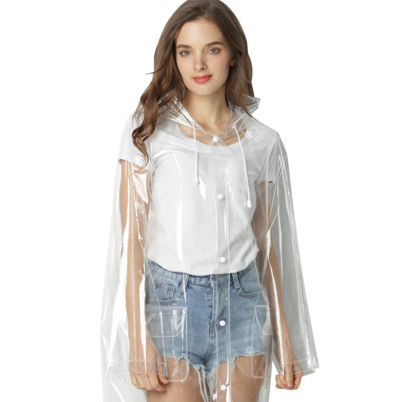 Waterproof EVA poncho raincoat (Transparent-XL)