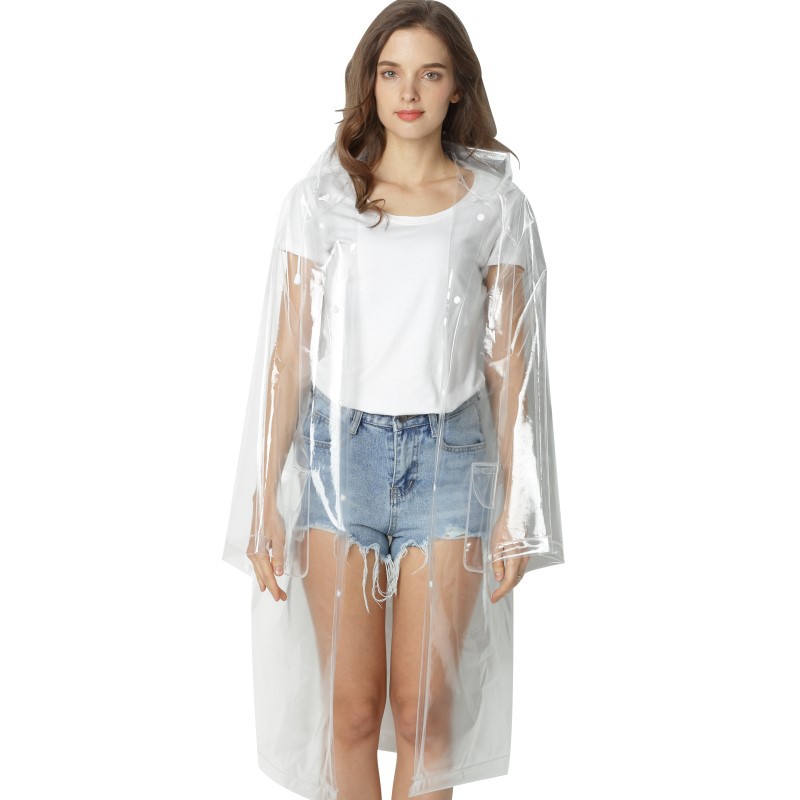Waterproof EVA poncho raincoat (Transparent-XL)