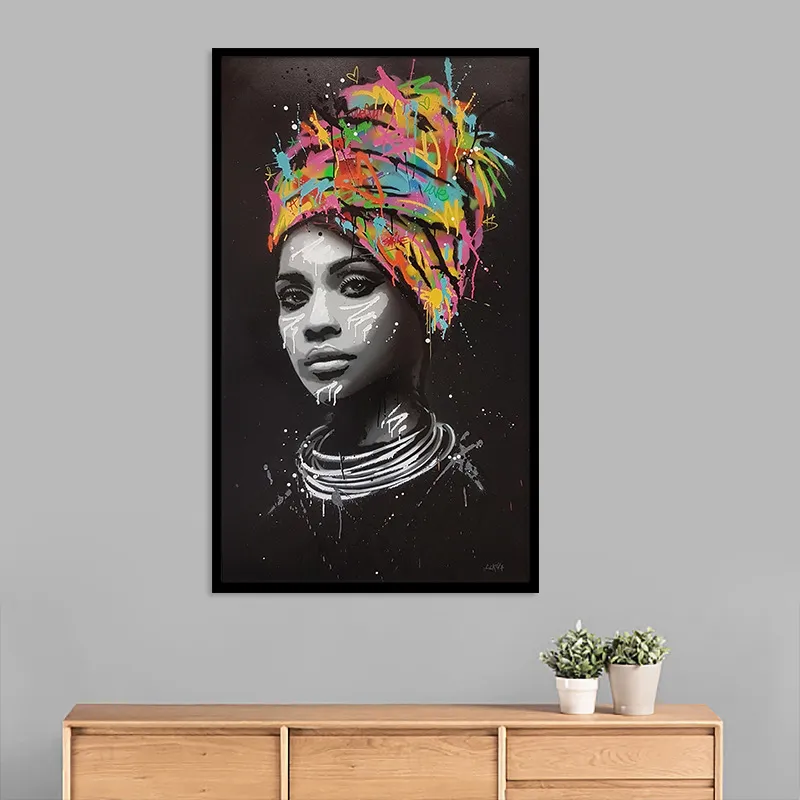 Turban African woman canvas painting – image 5