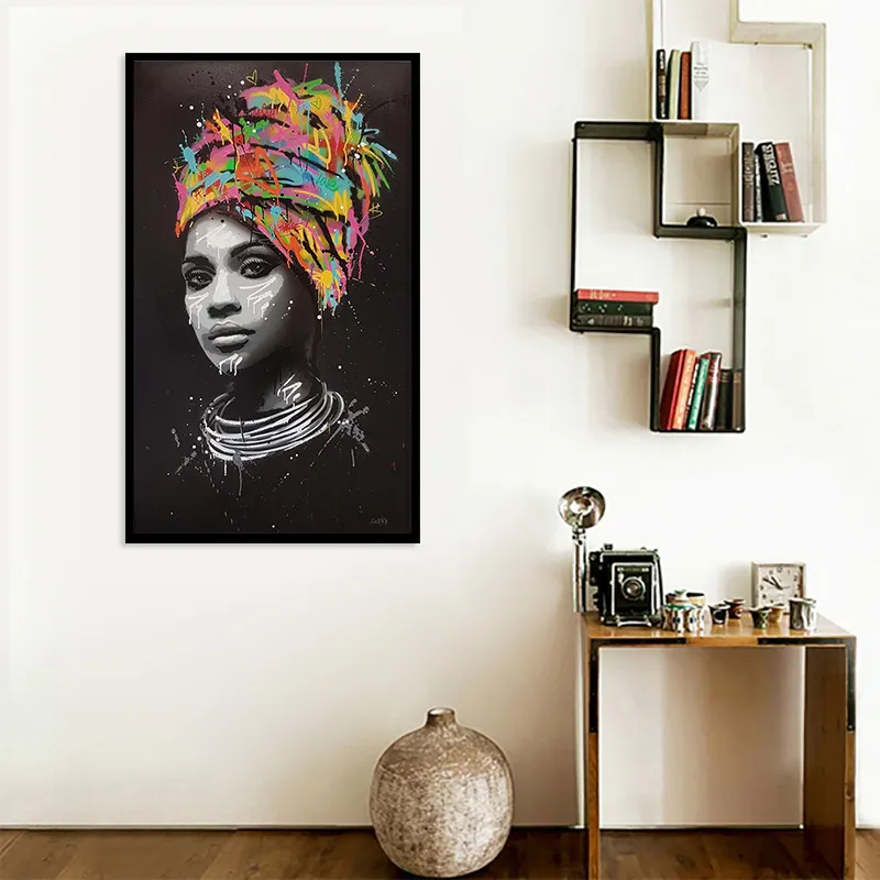Turban African woman canvas painting – image 4