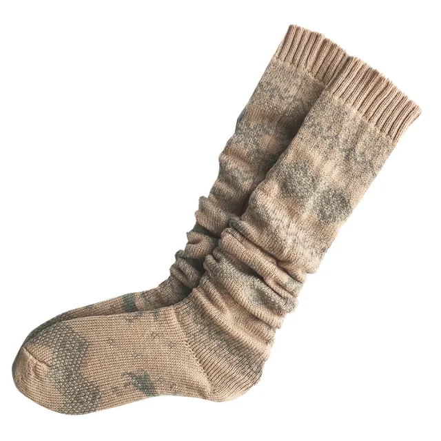 Christmas moose over knee socks Beige - Shop at LoveMi