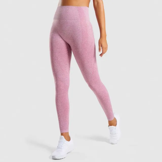 Fitness yoga leggings female seamless carry buttock of tall Pink - Shop at LoveMi