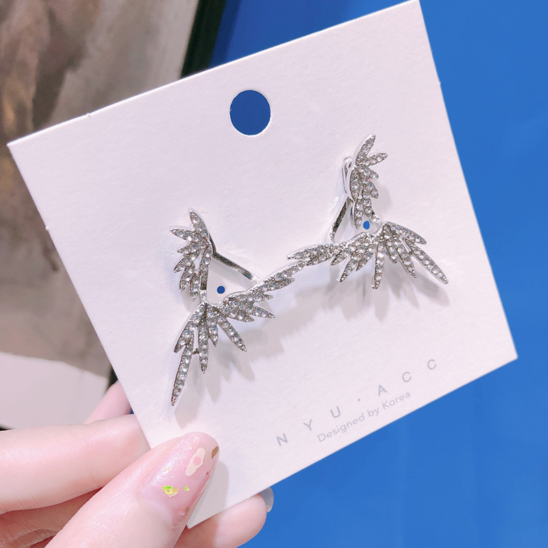 Full Diamond Angel Wing Earrings