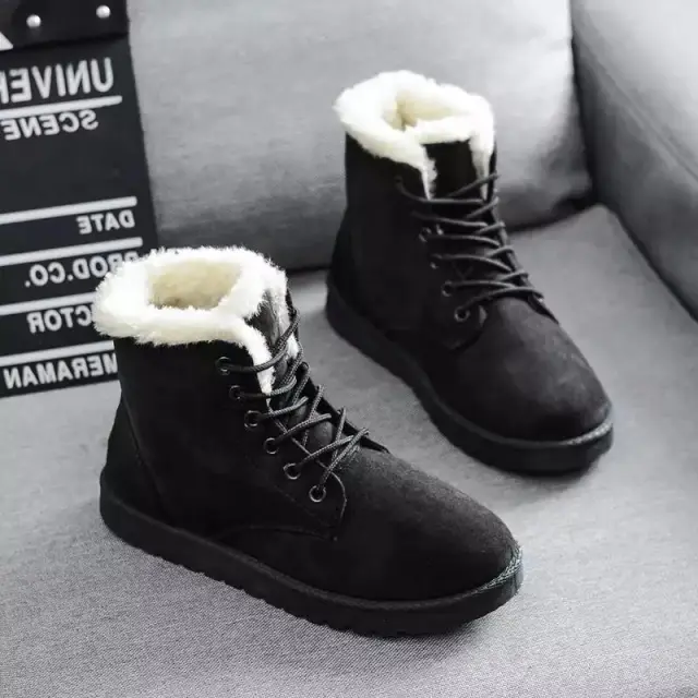 Snow boots with short tube plus velvet booties Black - Shop at LoveMi