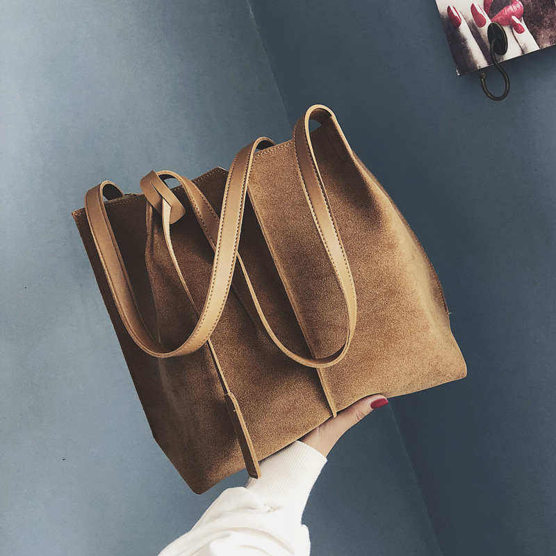 Simple frosted shoulder bag