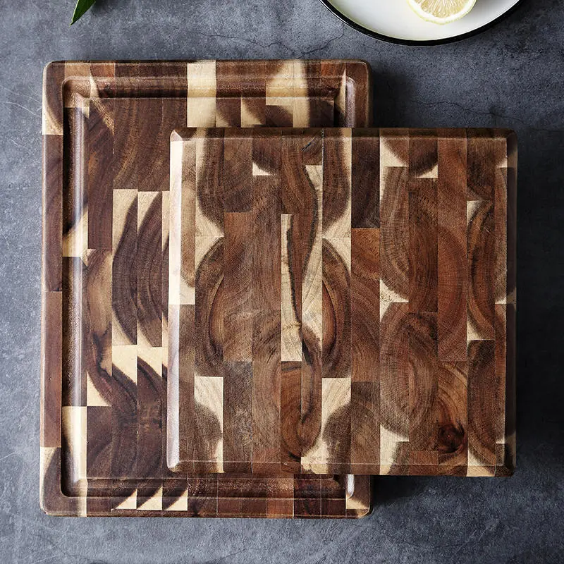 Kitchen Household Parquet Solid Wood Cutting Board - Brown