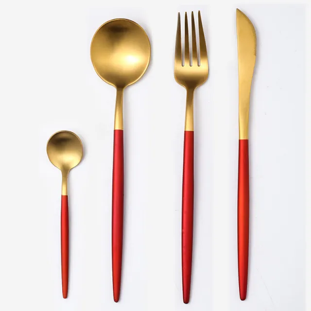 Cutlery spoon set Red Gold - Shop at LoveMi