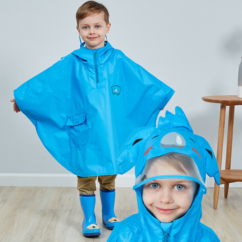 Split cloak poncho (Blue-L)