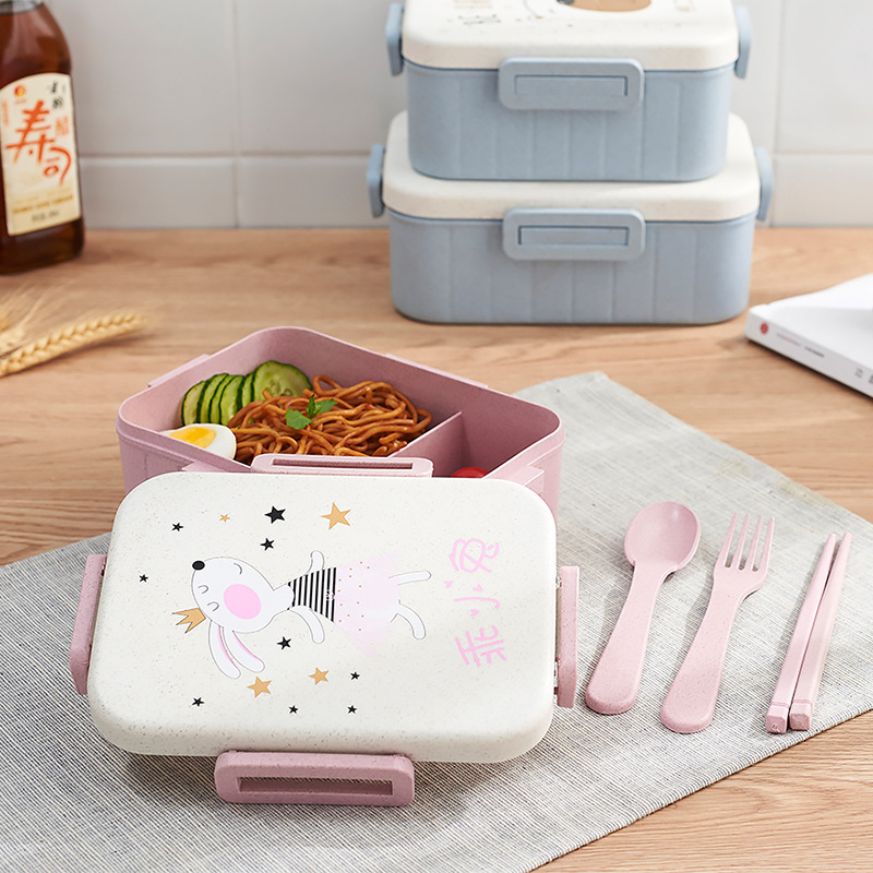Simple Student With Lid Korean Split Microwave Oven insulated Lunch Box