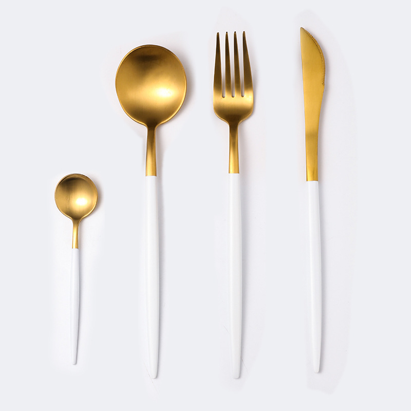 Cutlery spoon set White Gold B - Shop at LoveMi