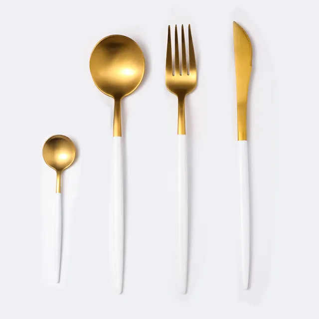 Cutlery spoon set White Gold B - Shop at LoveMi