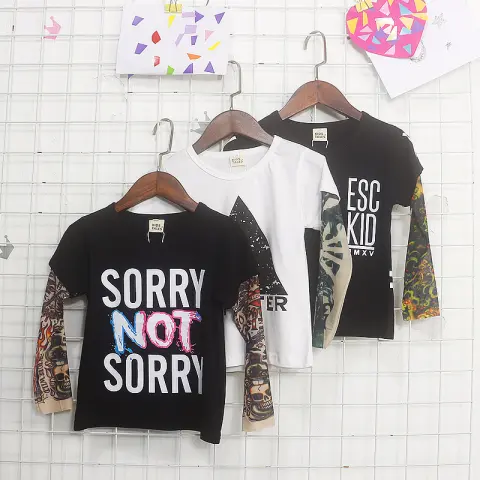 Tattoo Long Sleeve Stitching Top
