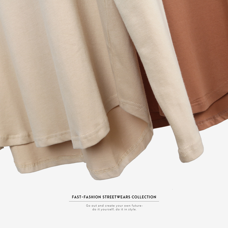 Curved men's loose t-shirt bottoming shirt