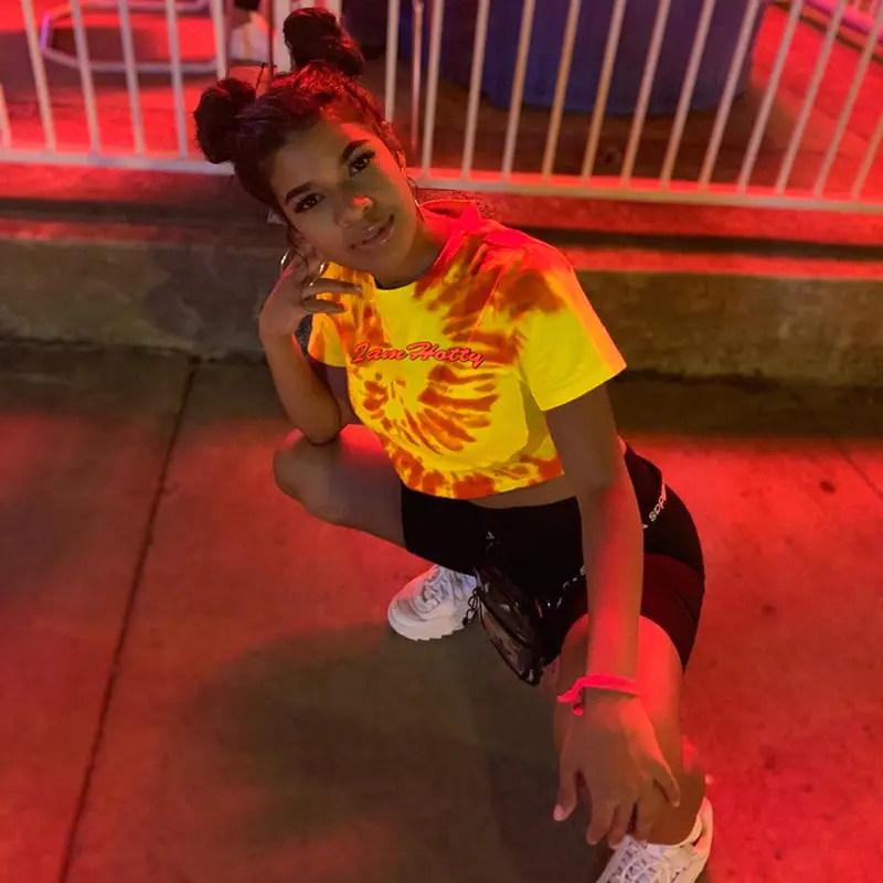 Art wind tie dyed slim T-shirt top