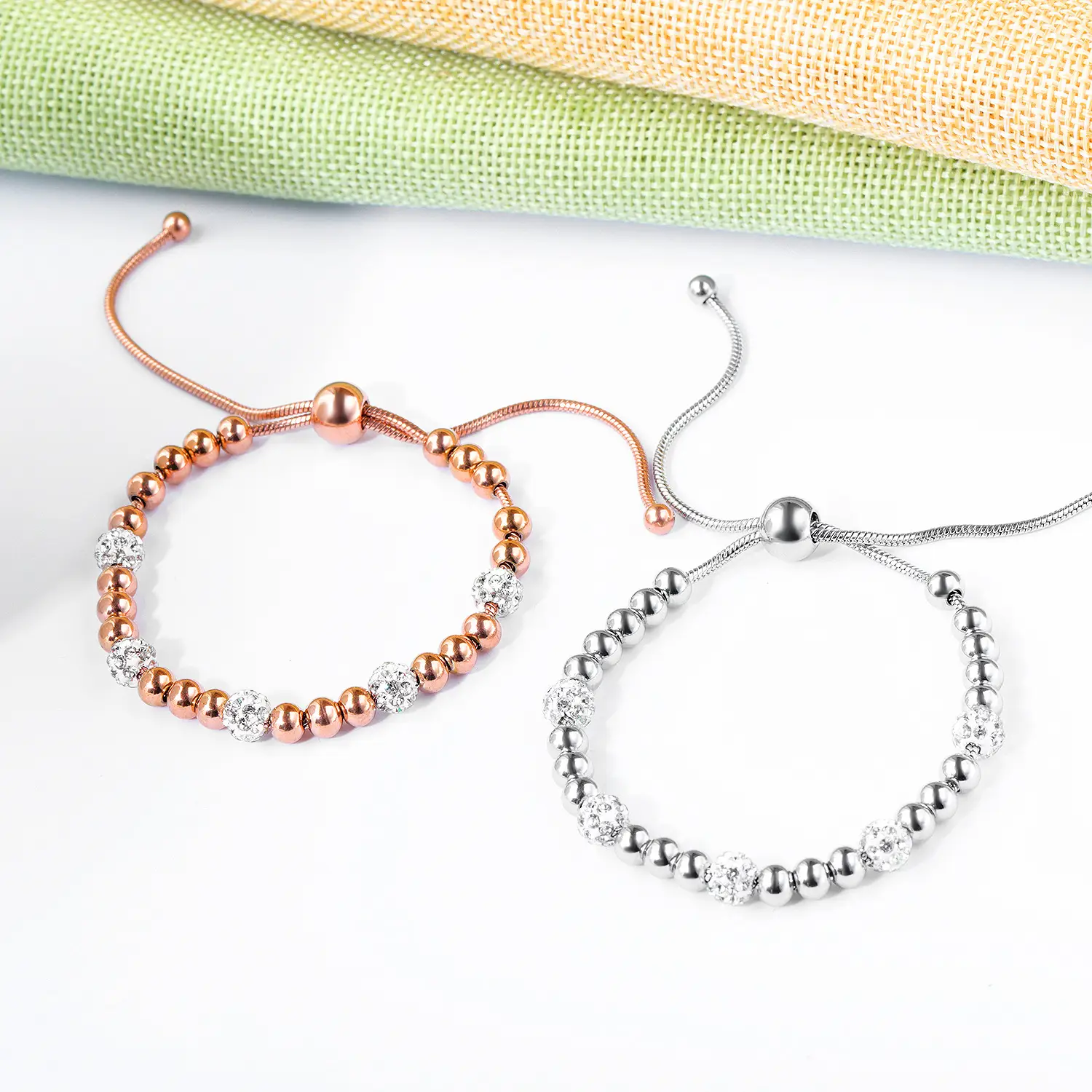 Titanium steel rose gold color gold bracelet