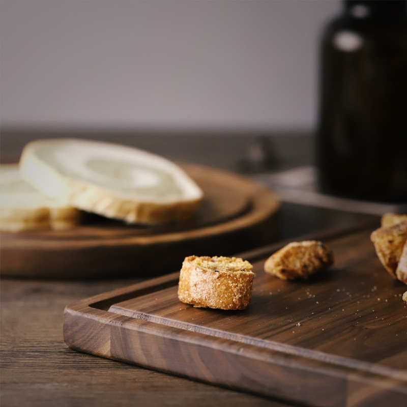 Разделочная доска из черного ореха, креативный целый поднос, разделочная доска для фруктов, деревянные разделочные блоки для кухни