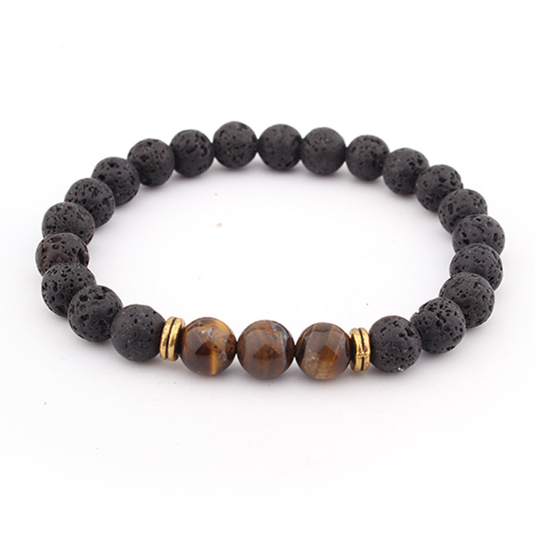 Volcanic stone tiger eye bracelet
