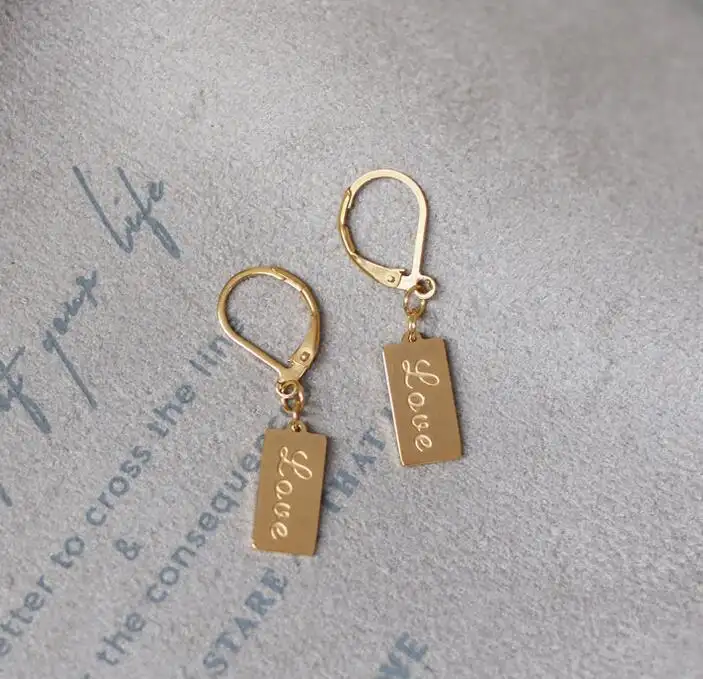 Square ear hook earrings