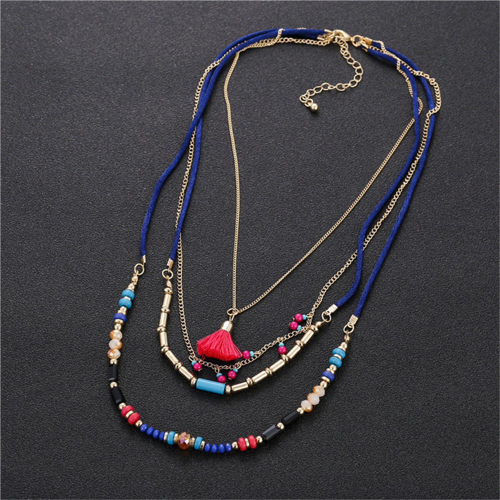 Rice Bead Chain Tassel Pendant