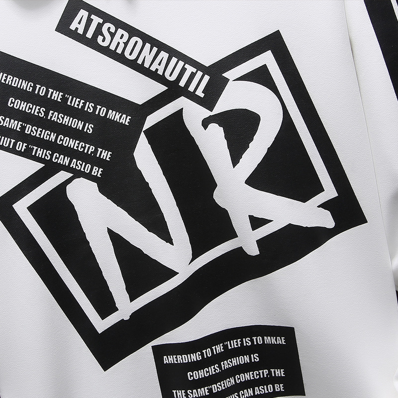 Long sleeve printed hooded casual jacket