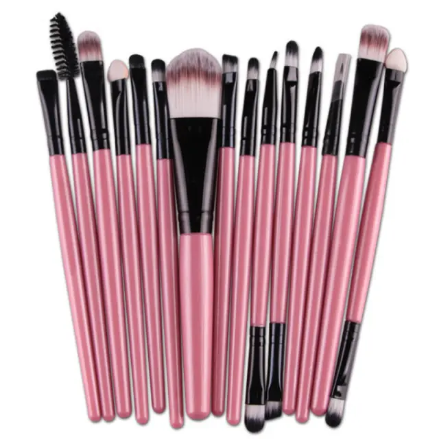 15 packs of champagne makeup brushes Pink - Shop at LoveMi