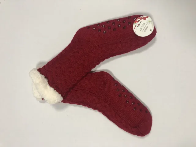 Non slip padded lazy socks Red - Shop at LoveMi