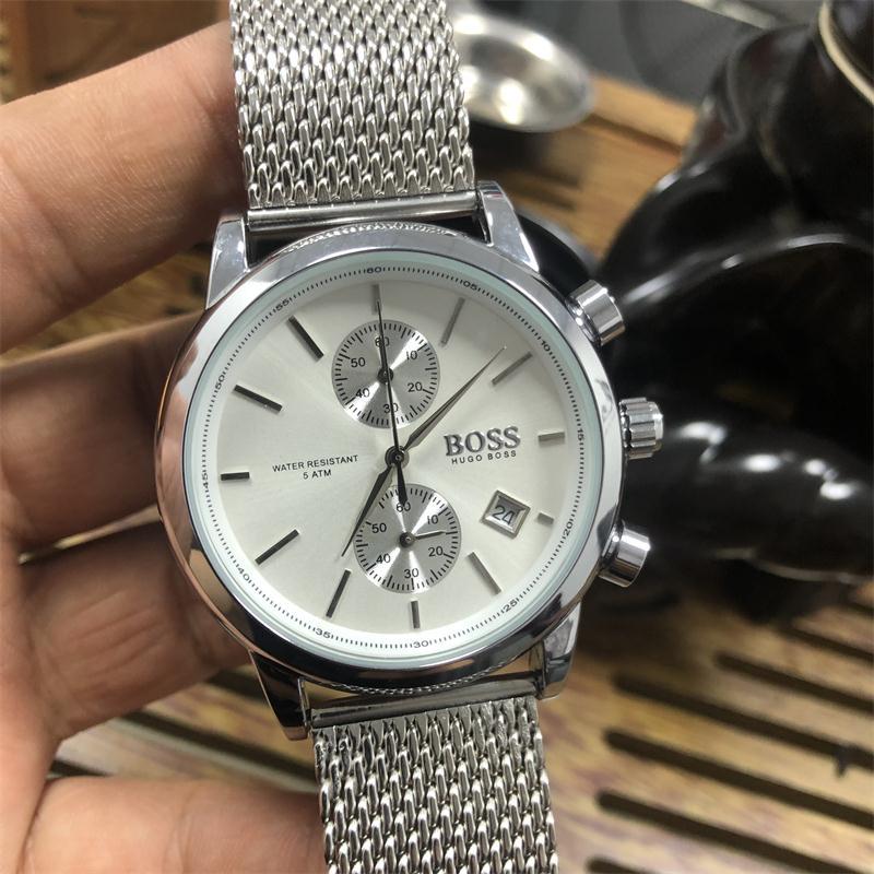 Mesh belt quartz 5-pin full-featured men's watch