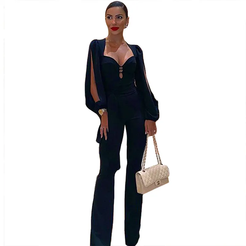 Siamese high waist pants - Black