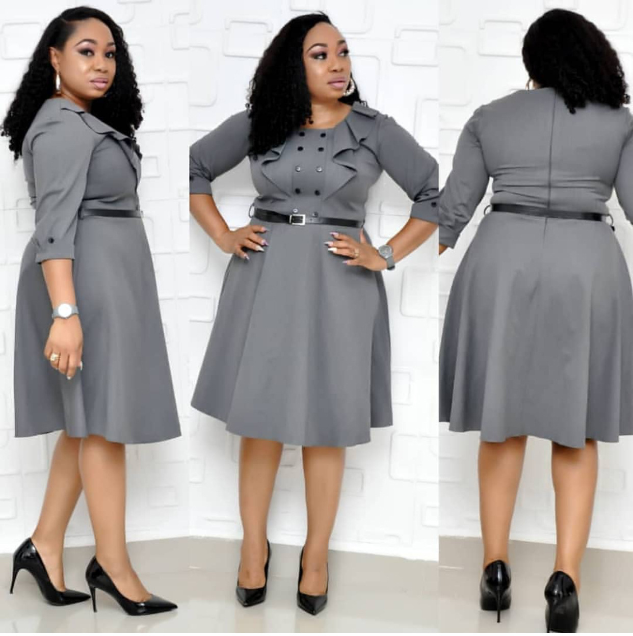 فستان عملي بأزرار مزدوجة للرحلات اليومية