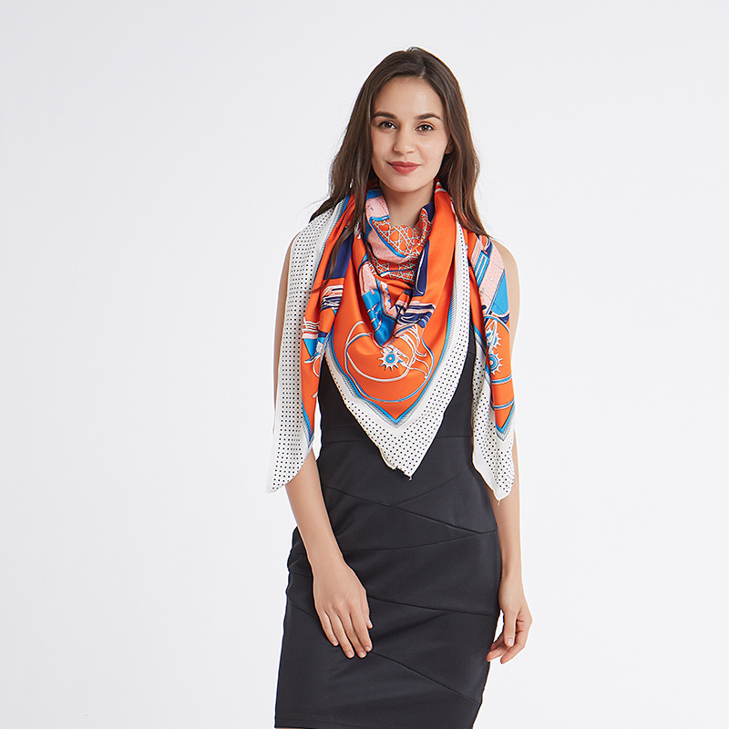 Carriage twill silk scarf